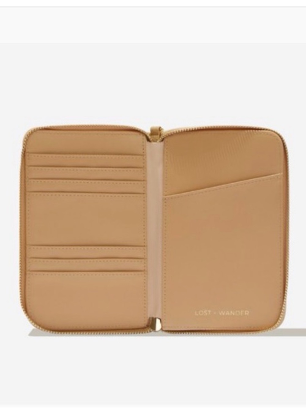 Lost + Wander Leather Zip Organizer in Tan